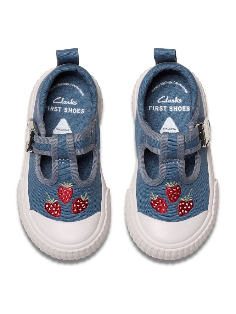 Clarks Blue Toddler Foxing Berry Print Canvas Shoes - Image 1 of 7