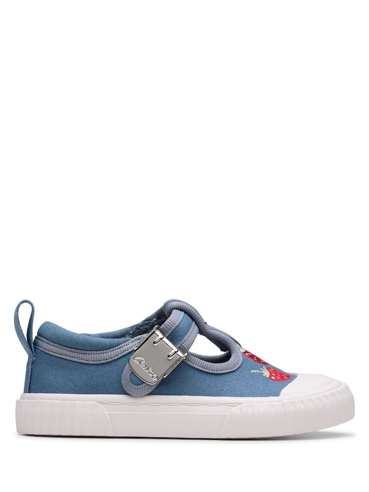 Clarks Blue Toddler Foxing Berry Print Canvas Shoes - Image 2 of 7