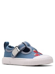 Clarks Blue Toddler Foxing Berry Print Canvas Shoes - Image 4 of 7