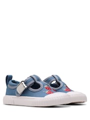 Clarks Blue Toddler Foxing Berry Print Canvas Shoes - Image 5 of 7