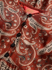 Superdry Brown Half Button Tiered Midi Dress - Image 7 of 7