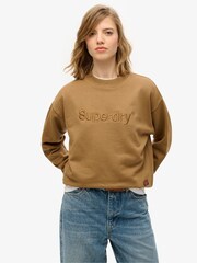 Superdry Loose Embroidered Core Logo Crew Sweatshirt - Imagen 1 de 6
