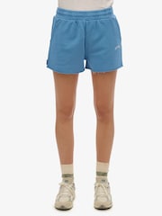 Superdry Blue Essential Logo Garment Dye Shorts - Image 1 of 6