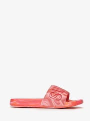 Superdry Pink Marble Pool Sliders - Image 1 of 7
