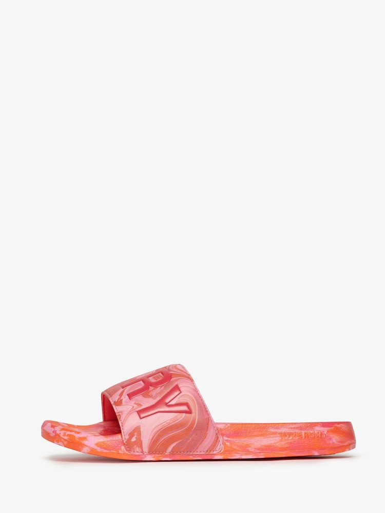 Superdry Pink Marble Pool Sliders - Image 2 of 7