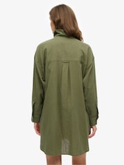 Superdry Green Ibiza Longline Beach Shirt - Image 4 of 7