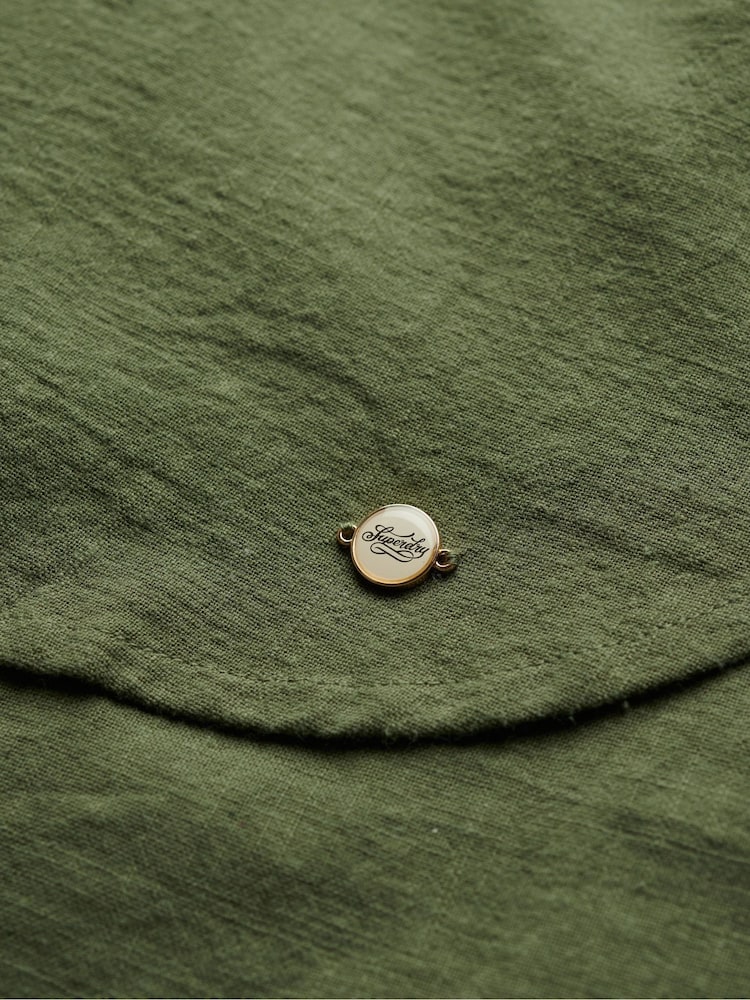 Superdry Green Ibiza Longline Beach Shirt - Image 7 of 7