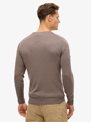 Superdry Grey Essentials Lightweight Knit Crew Sweatshirt - Image 3 of 6