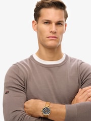 Superdry Grey Essentials Lightweight Knit Crew Sweatshirt - Image 4 of 6