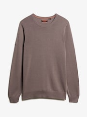 Superdry Grey Essentials Lightweight Knit Crew Sweatshirt - Image 5 of 6