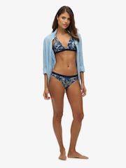 SUPERDRY Blue SUPERDRY Print Classic Bikini Bottoms - Image 1 of 6