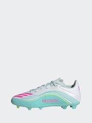 adidas White F50 Messi League Firm Ground /Multi Ground Kids Football Boots - Image 3 of 7
