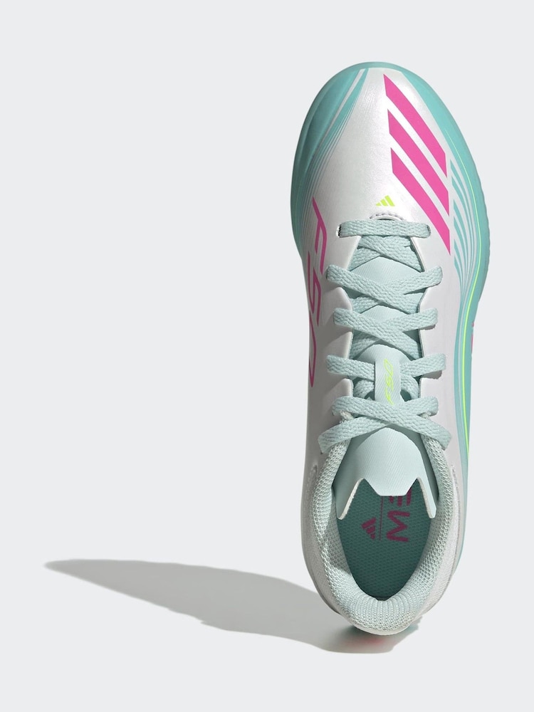 adidas White F50 Messi League Turf Kids Football Boot - Image 11 of 11