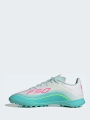 adidas White F50 Messi League Turf Kids Football Boot - Image 4 of 11