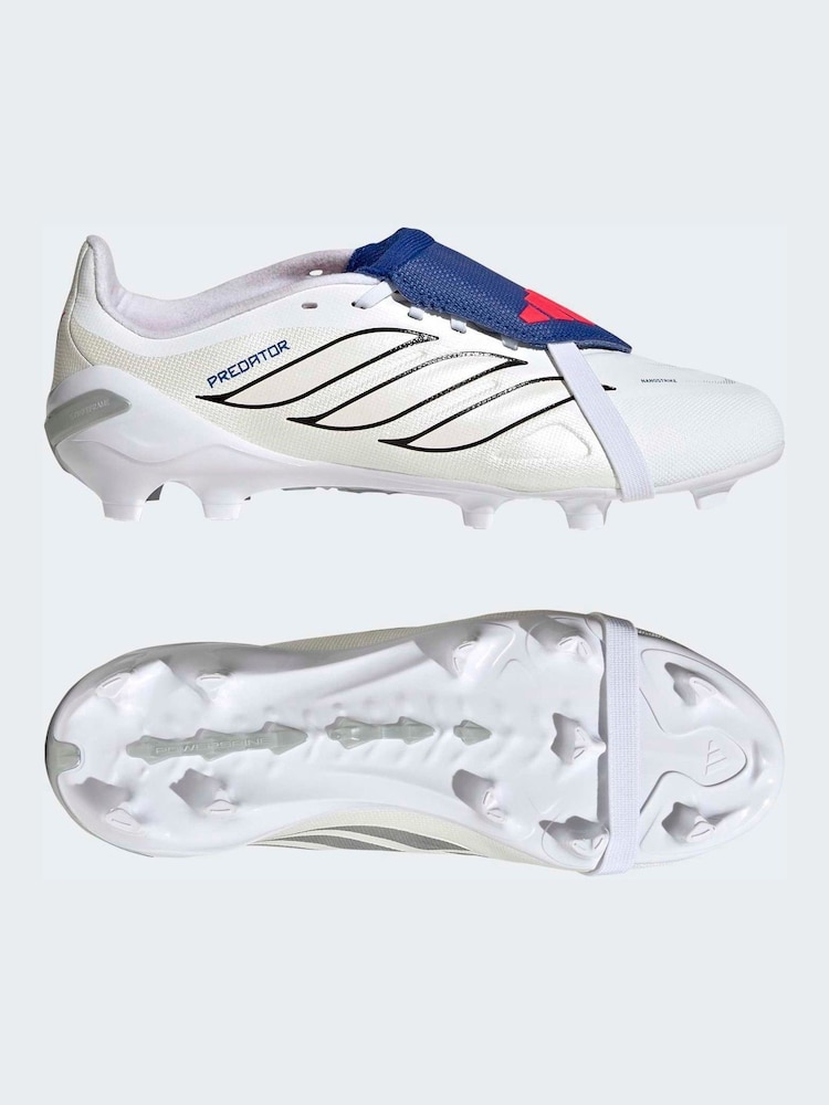 adidas White Predator League Fold-Over Tongue Firm Ground Football Kids Boots - Image 2 of 11 adidas White Predator League Fold-Over Tongue Firm Ground Football Kids Boots - Image 2 of 11
