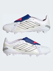 adidas White Predator League Fold-Over Tongue Firm Ground Football Kids Boots - Image 4 of 11
