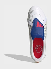 adidas White Predator League Fold-Over Tongue Firm Ground Football Kids Boots - Image 6 of 11