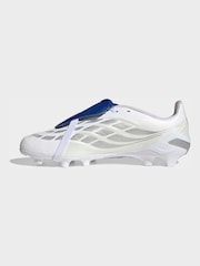 adidas White Predator League Fold-Over Tongue Firm Ground Football Kids Boots - Image 8 of 11
