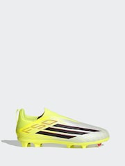 adidas Yellow F50 League Laceless Firm Ground / Multi Ground Kids Football Boots - Image 1 of 11