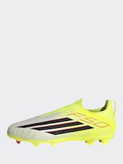 adidas Yellow F50 League Laceless Firm Ground / Multi Ground Kids Football Boots - Image 2 of 11
