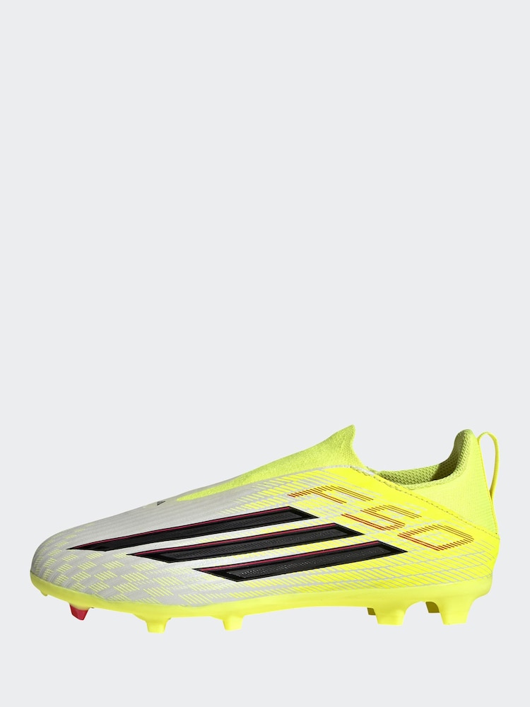 adidas Yellow F50 League Laceless Firm Ground / Multi Ground Kids Football Boots - Image 2 of 11