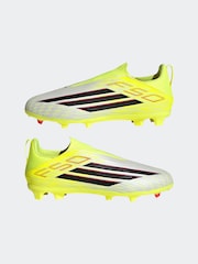 adidas Yellow F50 League Laceless Firm Ground / Multi Ground Kids Football Boots - Image 3 of 11