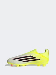 adidas Yellow F50 League Laceless Firm Ground / Multi Ground Kids Football Boots - Image 7 of 11