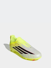 adidas Yellow F50 League Laceless Firm Ground / Multi Ground Kids Football Boots - Image 8 of 11