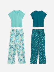 Verde - JD Williams 2 Pack Cotton Pyjamas Set - Imagen 1 de 5