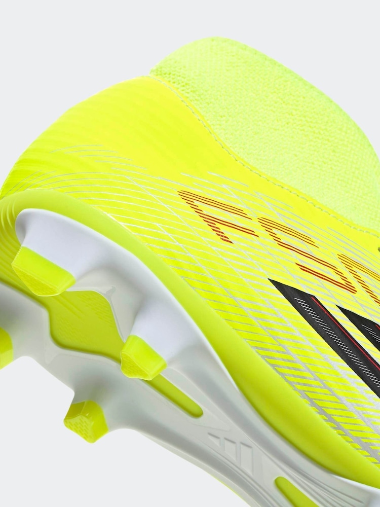 adidas Yellow F50 Club Mid Firm Ground / Multi Ground Kids Football Boots - Image 11 of 11