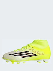 adidas Yellow F50 Club Mid Firm Ground / Multi Ground Kids Football Boots - Image 3 of 11