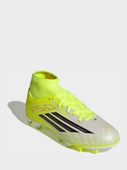 adidas Yellow F50 Club Mid Firm Ground / Multi Ground Kids Football Boots - Image 4 of 11