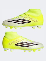 adidas Yellow F50 Club Mid Firm Ground / Multi Ground Kids Football Boots - Image 6 of 11