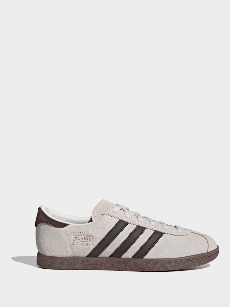 adidas Originals White Stadt Trainers - Image 1 of 9