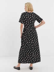 JD Williams Black Supersoft Midi Smock Dress - Image 2 of 4