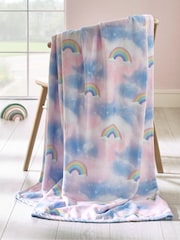 Catherine Lansfield Pink Candy Unicorn Cosy Fleece Blanket Throw - Image 1 of 2