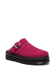 Dr. Martens Pink Zebzag Eh Suede Mules - Image 1 of 4