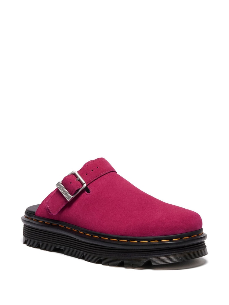 Dr. Martens Pink Zebzag Eh Suede Mules - Image 1 of 4 Dr. Martens Pink Zebzag Eh Suede Mules - Image 1 of 4
