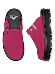 Dr. Martens Pink Zebzag Eh Suede Mules - Image 3 of 4