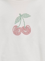 ONLY KIDS Baby Cherry Diamente White T-Shirt - Image 5 of 5