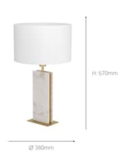 Eglo Brushed Brass And White Belesar Stone And Steel Table Lamp - Image 4 of 4