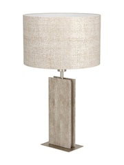 Eglo Satin Nickel And Natural Belesar Stone And Steel Table Lamp - Image 2 of 4