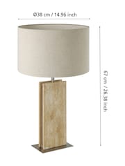 Eglo Satin Nickel And Natural Belesar Stone And Steel Table Lamp - Image 4 of 4