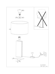 Eglo Satin Nickel And Natural Belesar Stone And Steel Table Lamp - Image 5 of 5