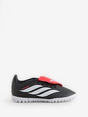 adidas Black Predator Club Fold-Over Tongue Turf Football Kids Trainers - Image 1 of 1