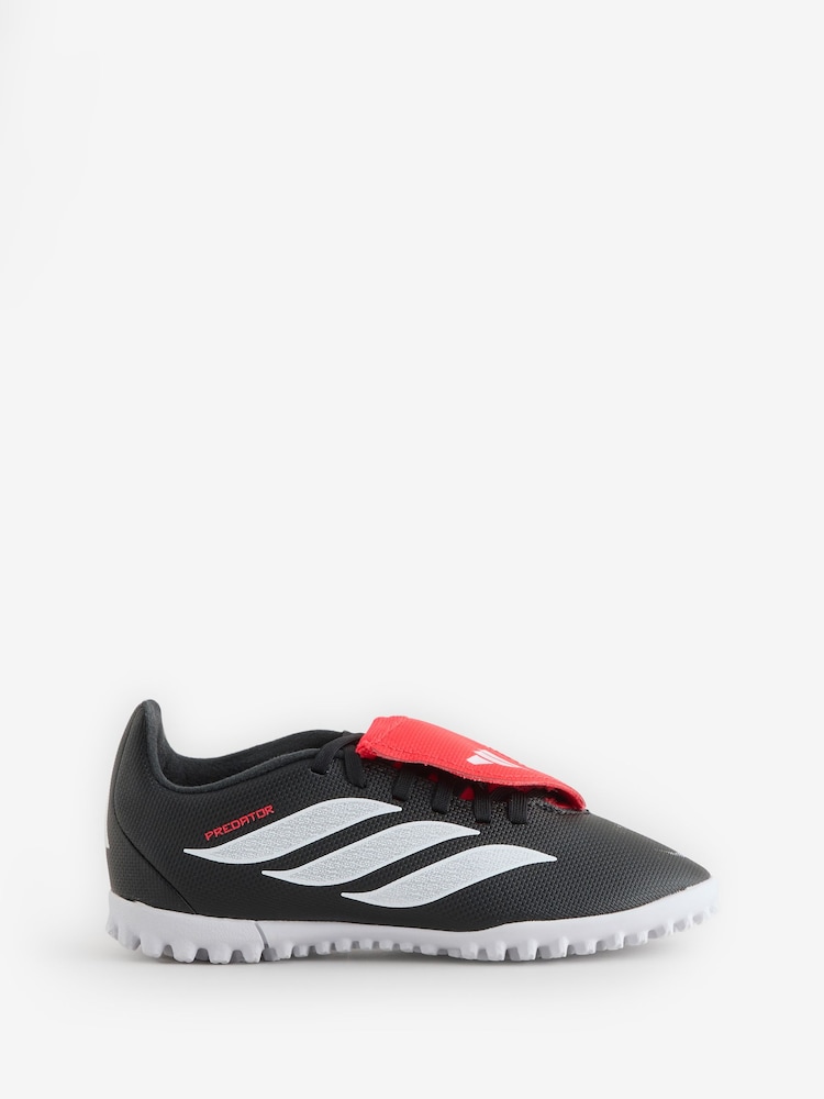 adidas Black Predator Club Fold-Over Tongue Turf Football Kids Trainers - Image 1 of 1