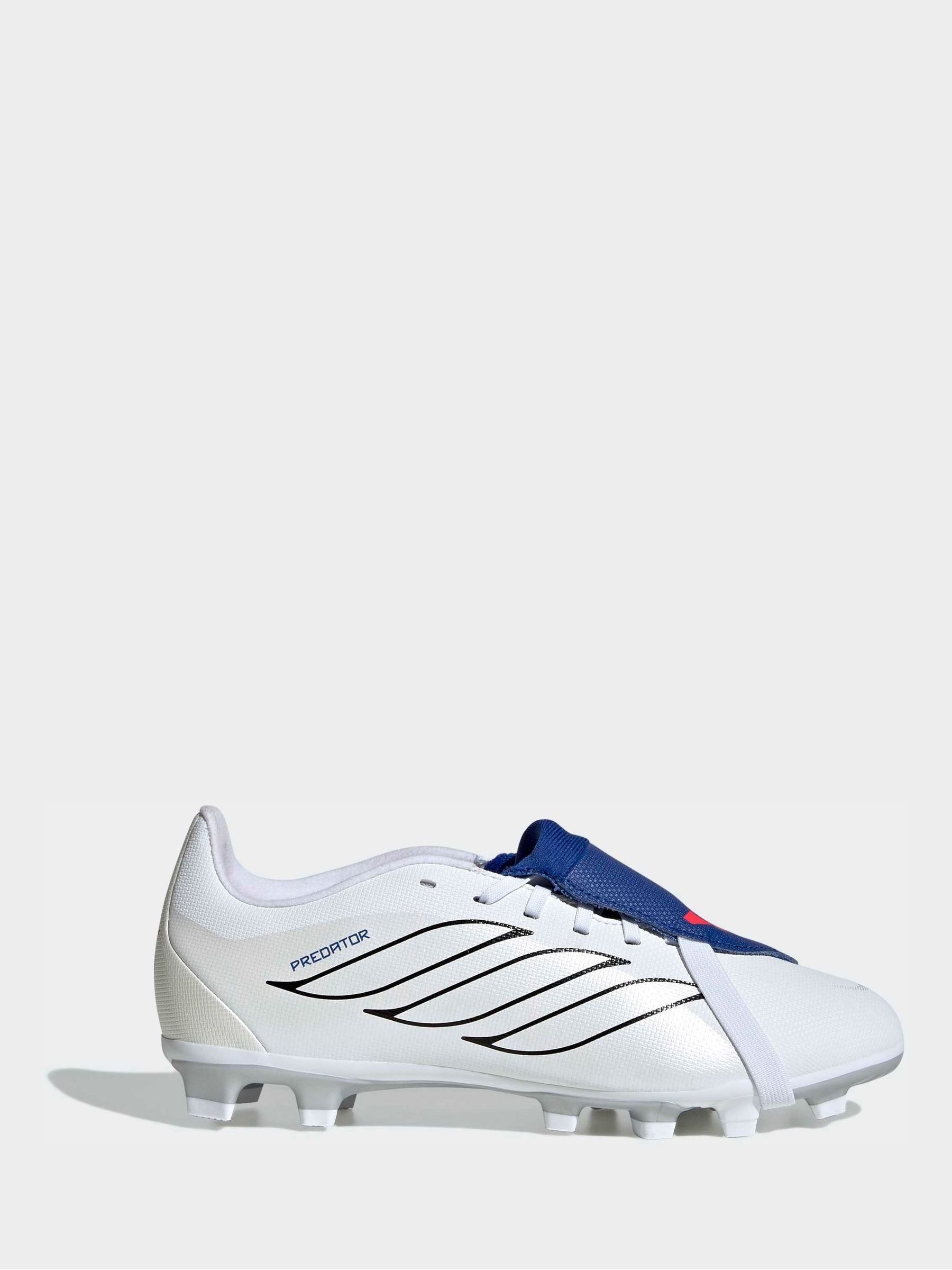 Buy adidas White Predator Club Fold-Over Tongue Firm Ground/Multi