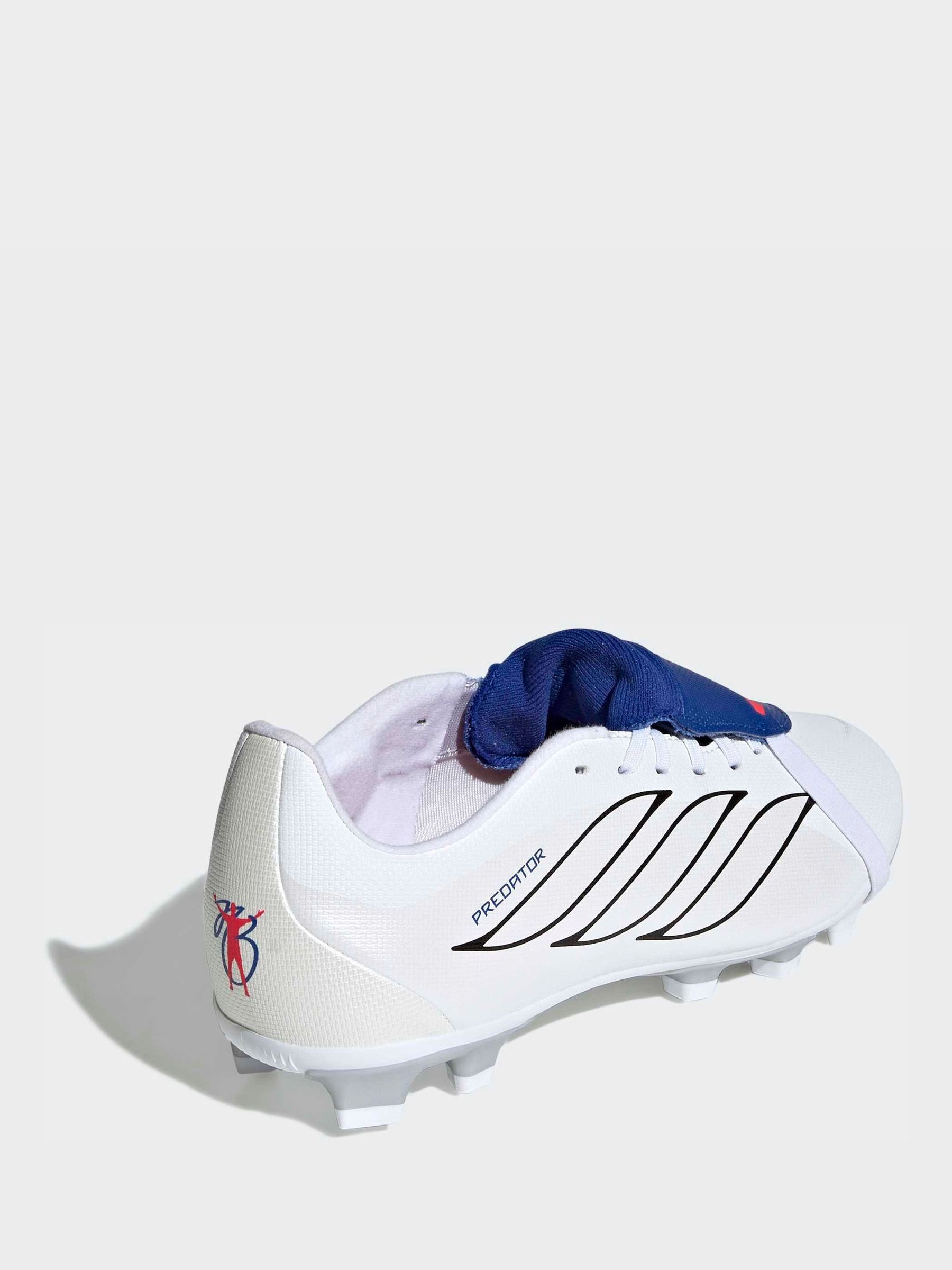 Buy adidas White Predator Club Fold-Over Tongue Firm Ground/Multi