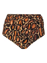 Seaspray Serengeti High Waisted Animal Print Brown Bikini Briefs - Image 4 of 4