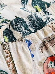 Ecru Parrot Button Through Short Pyjamas Set - Image 6 of 6